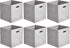Amazon Basics Collapsible Fabric Storage Cubes, 6-Pack Light Grey, 10.5 x 10.5 x 11 inches