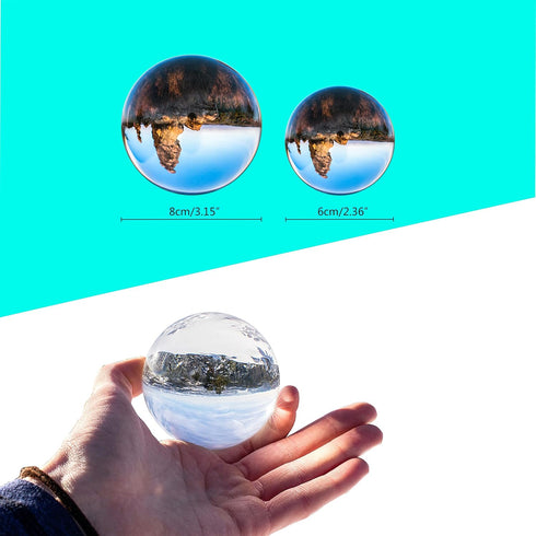 Professional 60mm Crystal Ball Lens with Stand and Silk Bag, Decorative Magic Ball Set (6cm/2.36 Inch)