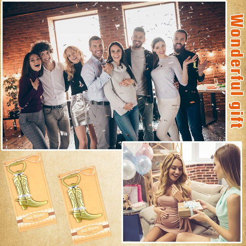 12 Youyole Pcs Cowboy Boot Metal Bottle Openers Baby Shower Favors Stainless Steel Bottle Openers for Wedding Birthday