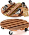HOHY 2-Pack 12" Plant Caddy Plant Stand with Wheels Heavy Duty Wood