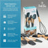 6 Pieces Baking Utensils Set - Dark Grey Silicone Spatula Set, 3 Spatulas, 2 Pastry Brushes, 1 Whisk - Gift for Women