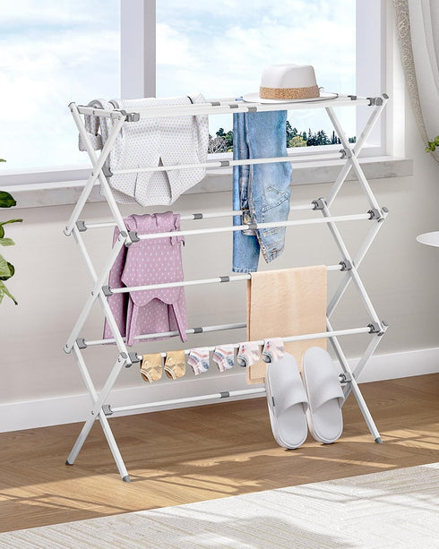 3 APEXCHASER Drying Rack Clothing - Tier Metal Clothes Drying Rack Collapsible, Laundry Drying Rack Expandable, Small