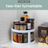 Kitchen Spaces Two-Tier Lazy Susan Organizer, Cabinet Turntable Shelf Storage for Kitchen and Pantry Items, Great