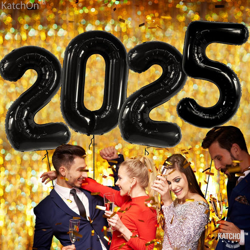 KatchOn Huge Black 2025 Balloons Number, 42 Inch Graduation Balloons, Foil Decorations for Class of 2025