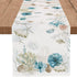 PROCIDA Blue Beach Table Runner Tropical Ocean Coastal Table Runners Seashell Burlap