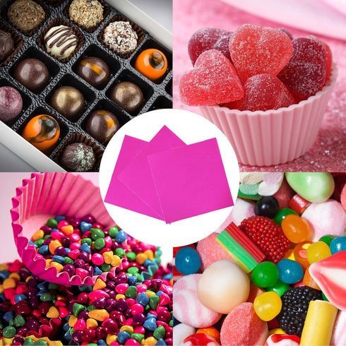 100PCS Foil Candy Wrappers, 4 x 4 Inch Candy Wrappers, Rose Foil Candy Wrapper for Chocolate Bar Wrappers for DIY Candies, Chocolate, Cake (Rose) by Copzievkae