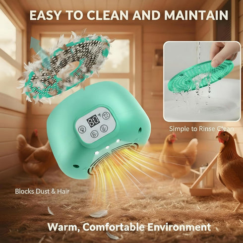 2 Sets 5 Enhon Chicken Coop Heater, Timing Heat Lamp for Chickens, Smart Temperature Control Chicken Brooder Heater