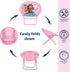 Chair,19 3+ Gabbys Dollhouse Toddler Saucer Kids Folding Lounge Chair with Soft Cushion & Sturdy Metal Frame, Portable
