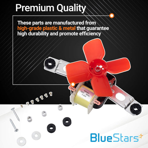 BlueStars 482731 Refrigerator Evaporator Fan Motor Kit, Compatible with Whirlpool Kenmore Refrigerators/Freezers