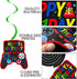 Video Game Birthday Hanging Swirls, 20Pcs Red Video Game Party Decorations for Ceiling Streamers