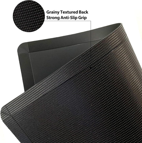 WK Extra Thick Foldable Cutting Boards with Lip, Flexible Plastic Cutting Board Mats for Kitchen, Black Cutting Boards for Meat, Nonslip Cutting Mats, BPA Free, Dishwasher Safe, Set of 3 by WK
