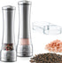 Salt and Pepper Grinder Set, Large Capacity Stainless Steel Grinders with Tray, Manual Mills, Set of 2