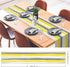 Decor(13x72 inch) Emvency Yellow Abstract Table Runner, Modern Grey White Striped Dining Decor for Kitchen Coffee Table
