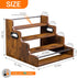 YQBRAO 4-Tier 16-Inch Countertop Tiered Liquor Bottle Display Shelf - Rustic Wood Liquor Rack & Coffee Syrup Organizer