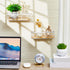 Funrous 2 Pcs Metal Wire Basket, White Toilet Paper Basket Organizer with Wooden Base for Kitchen Countertop