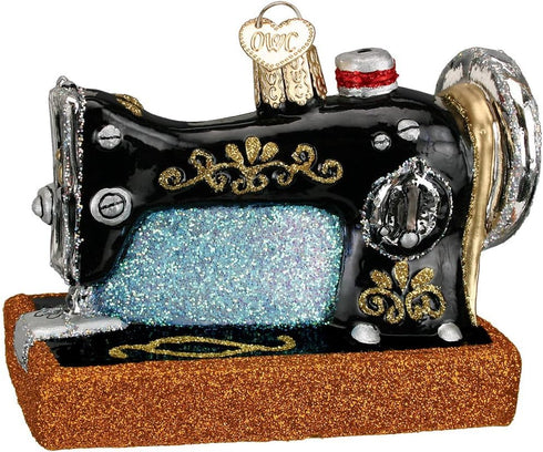 Old World Christmas Hobbies Gifts Glass Blown Ornaments, Sewing Machine for Christmas Tree
