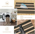 Black and Khaki Striped Outdoor Rug 24"x35", Cotton Hand-Woven Foldable Mat, Washable Reversible Door Mats for Entryway