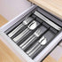 E-far Silverware Drawer Organizer - Black Mesh Wire Utensil Tray, 5 Compartment Cutlery Holder, Small Size