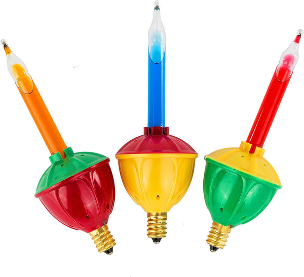 Tupkee Christmas Replacement Bubble Lights, 3 Multi-Color Light Bulbs for Holiday Decor