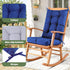 QemoraHome Set Outdoor Rocking Chair Cushion Waterproof Weather Resistant Tufted with Ties, Non-Slip High Back Chair