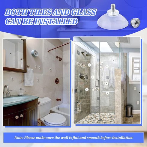20 Pcs Suction Cups for Glass Window, PVC Clear Sucker Pads 1.73"/44mm with Cap Nut M6 Thread for Home Organization
