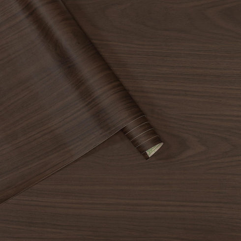 24Inx118In BAYYA Walnut Contact Paper Thick Matte Brown Wood Wallpaper Roll Peel Stick Kitchen Wallpaper Self-Adhesive