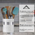 Home Acre Designs Large Ceramic Kitchen Utensil Holder, Farmhouse Countertop Crock in White/Silver