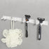 Shower Hook Inside Razor Holder - Adhesive Waterproof Wall Hook for Hanging Shower Accessories, White 4-Pack