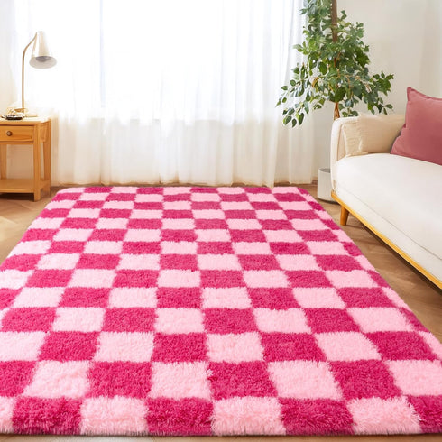 Checkered Rugs for Living Room Bedroom, 5x7 Area Rugs for Living Room,