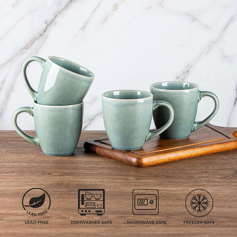 Set 4, 12oz Set GBHOME Ceramic Coffee Mugs of Stoneware Coffee Mugs For Dad Mom Women MEN, Light Weight Coffee Cups