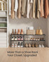 2-Tier 3-6 11.8 16.7 14.8 Inches, ULSA002B01 SONGMICS Shoe Rack, Shoe Organizer, Metal Storage Shelf, Upright or Upside
