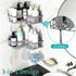 Moforoco Corner Shower Caddy Shelf Organizer Rack, Self Adhesive Grey Bathroom Shelves Basket, Home Wall Shower Inside
