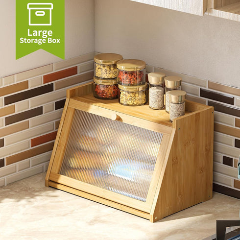 Countertop BMOSU Bread Box for Kitchen Large Capacity Corner Bread Box Farmhouse Bread Container Bread Storage Bread
