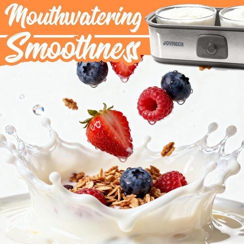 JoyMech 1-Quart Yogurt Maker Machine with Two Containers for Larger Batches, Oatmeal, Pudding, or Jello, Food-Grade
