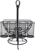 15 14 13 Mikasa Gourmet Basics Avilla Picnic Caddy, Antique Black Finish, Paper Plate Organizer with Flatware Canisters