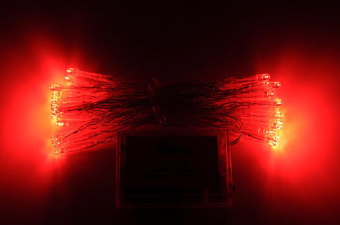 Karlling Battery Operated Fairy Lights, 13ft LED Twinkle String Lights for Indoor/Outdoor Decor (Red)