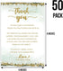 TENTADO 50 Wedding Thank You Place Cards, Thank You Table Sign for Wedding Reception, 4X6 inch
