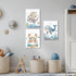 Set 3, 12x16 Inch Ocean Nursery Wall Art of Sea Animal Baby Boys Room Canvas Wall Decor Paintings, Watercolor Ocean