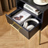 UWNS004B IBUYKE Nightstand, Mid Century Modern Night Stand, Bedside Table with Drawers and Open Storage Shelf, End Side