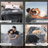 82" 82", 3-Layer Tisancy Love Waterproof Bed Blanket - Queen Size, x Dark & Light Gray, Flannel with Storage Bag