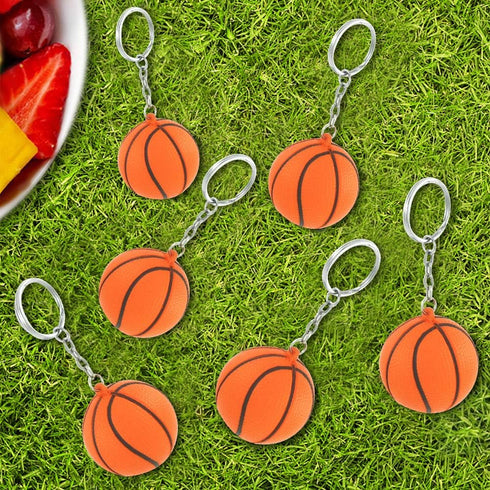 iMagitek 15 Pack Orange Basketball Keychains - Kids Party Favors, School Carnival Prizes, Gift Fillers
