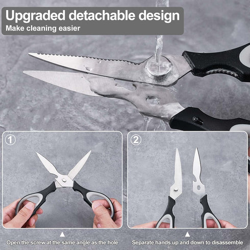 3-Pack Kitchen Shears Heavy Duty All Purpose Stainless Steel Scissors Dishwasher Safe Cooking for Meat, Chicken, Fish