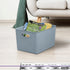 Superio Ribbed Collection - Decorative Plastic Open Storage Bins, X-Large Blue (2 Pack) for Organizing