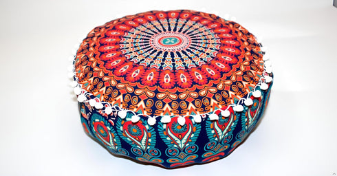 CRAFT KALA Large Hippie Mandala Meditation Floor Ottoman Pillow Cushion Pouf Cover