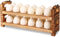 CVHOMEDECO. Wooden Egg Holder, Fresh Egg Collecting Rack for Countertop, Stackable with 24 Eggs, Home Kitchen
