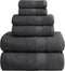 Oakias Premium Towel Set 600 GSM 6 Piece Grey - 100% Ring