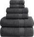Oakias Premium Towel Set 600 GSM 6 Piece Grey - 100% Ring