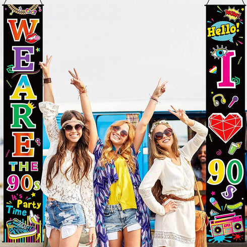 Blulu 70s 80s Party Decoration, I Love 1980s Banner, Back to The 1980s Hanging Porch Signs for Wall Decor