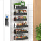 HuggieGems 6 Pack Magnetic Spice Storage Rack Organizer for Refrigerator and Oven, Black