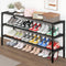 SAN HE Long Shoe Rack-Shoe Organizer 3 Tier Shoe Rack for Closet